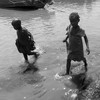 Children playing along the Nile in Uganda, January 11, 2018.