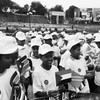 Pupils of Assay School prepared to join a brass band-led procession from Meskel Square to the UNECA Conference Centre in Addis Ababa, to mark the Nile Day on 22 February 2018. (photo: The Niles | Nik Lehnert)