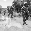 United Nations Mission in South Sudan (UNMISS) peacekeepers during a long-distance patrol to Kajo-Keji, Central Equatoria, Oct. 17, 2020, following heavy floods and reports of conflict.