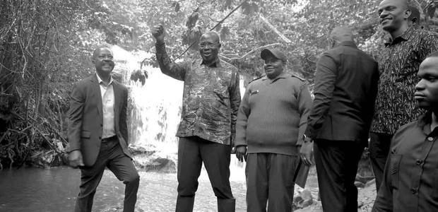 Tanzania’s Vice President, Dr. Philip Mpango, during an official trip to the Minziro Nature Forest Reserve in March 2022.  (photo: The Niles / Sylivester Domasa)