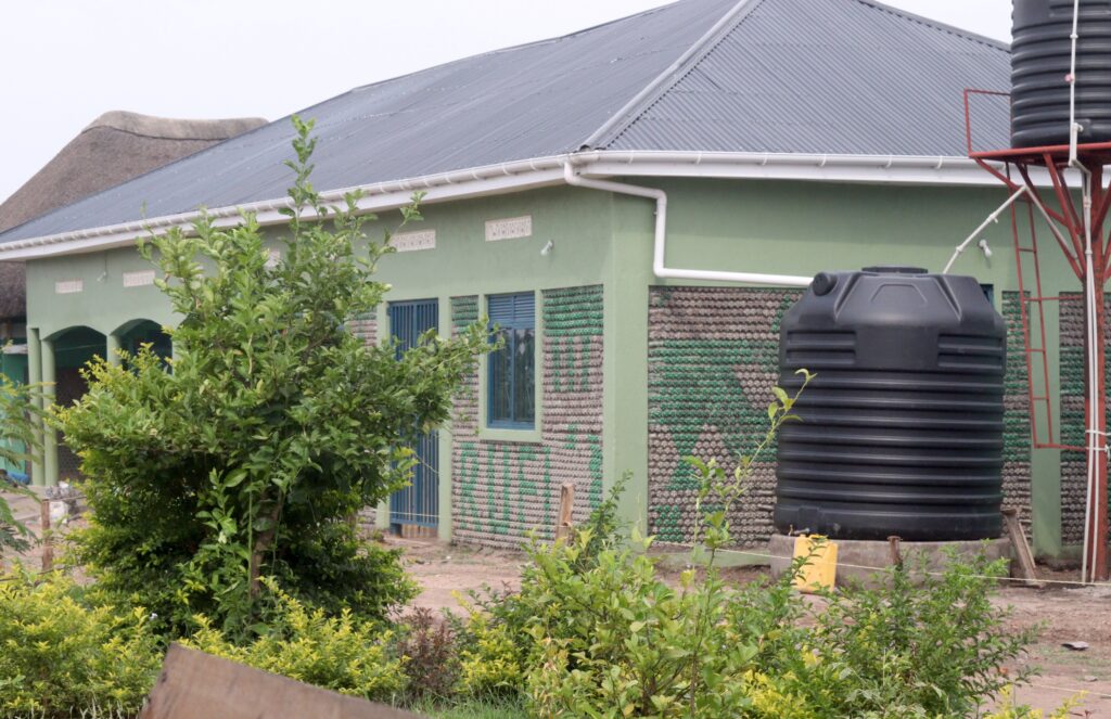 A structure built with plastic bottles at the Rural Focus Initiative for Applied Technology. Photo: The Niles / Basaija Idd